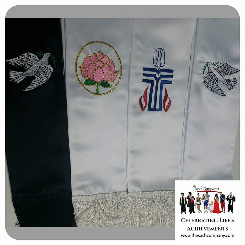 Dove of Peace, Presbyterian, Lotus, Interfaith Clergy Minister Stoles