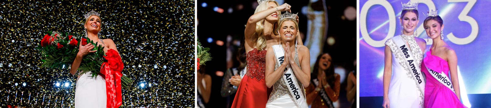 Miss America contestants on stage